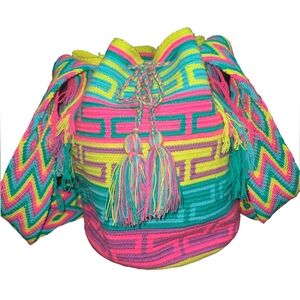Wayuu Neon Multicolor Mochila Bag - Woven Handmade in Colombia